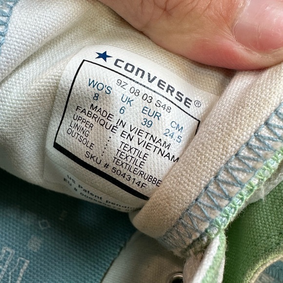 Converse Chuck Taylor’s All Stars Unisex Sea Foam Green Lace Up Low Tops Size 8 - Picture 8 of 10